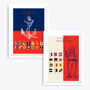 Nautical Flags Art Prints (set of 2)